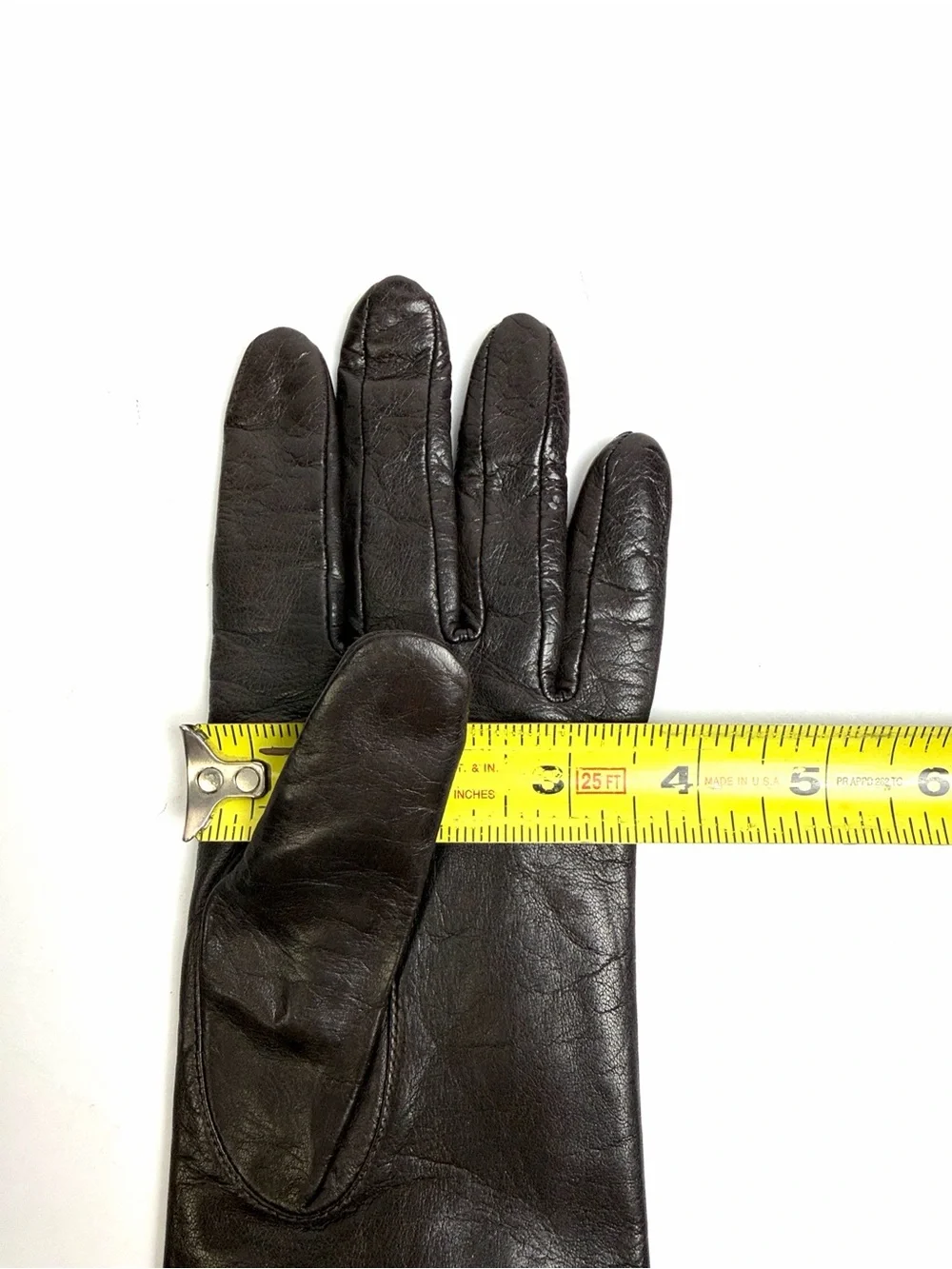 NWT Aris Dark Brown Leather Gloves Cashmere Lined Women’s Size 7.5 Vintage